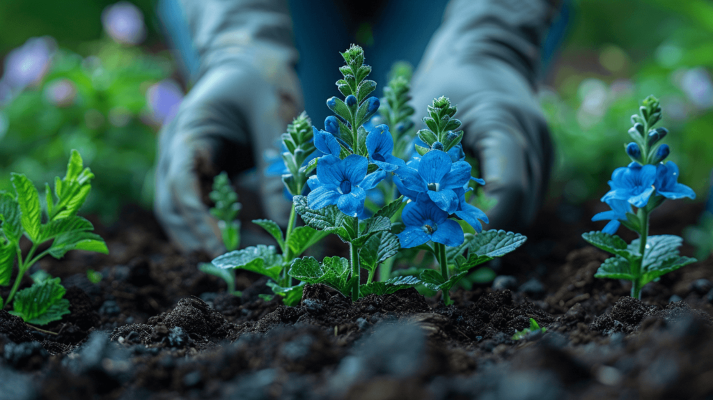 Larkspurs_in_soil