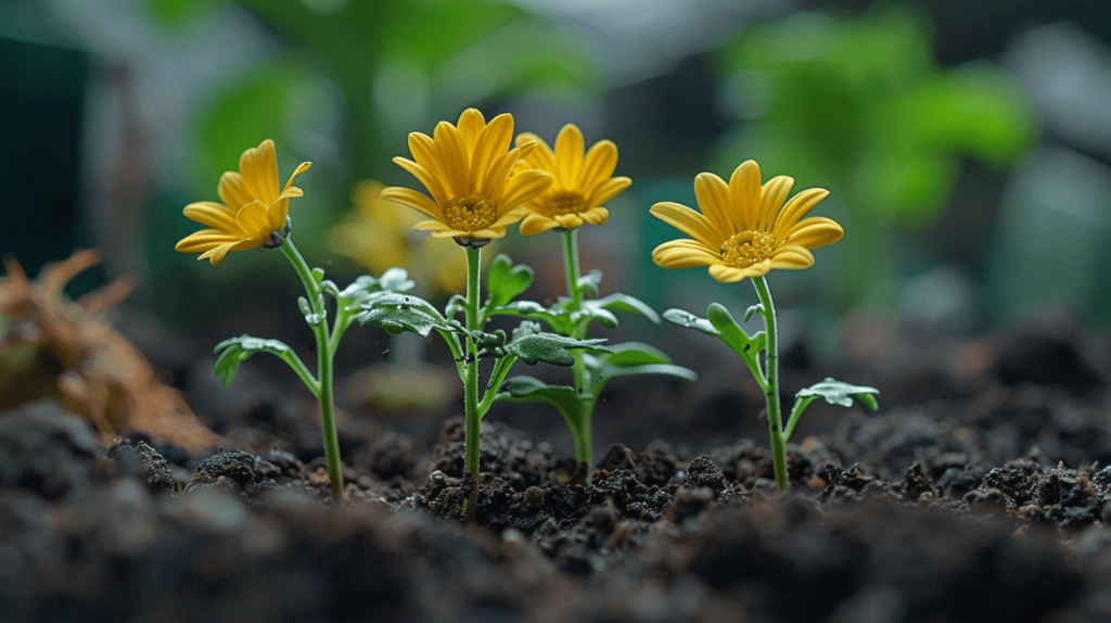 sprouting_Chrysanthemums_in_the_soil