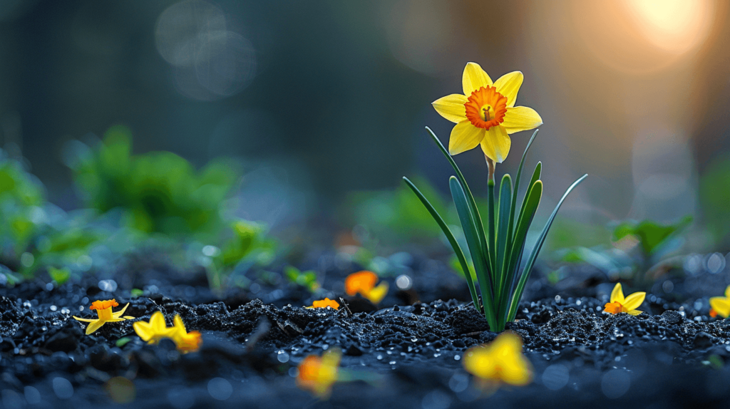 sprouting_Narcissus_in_the_soil